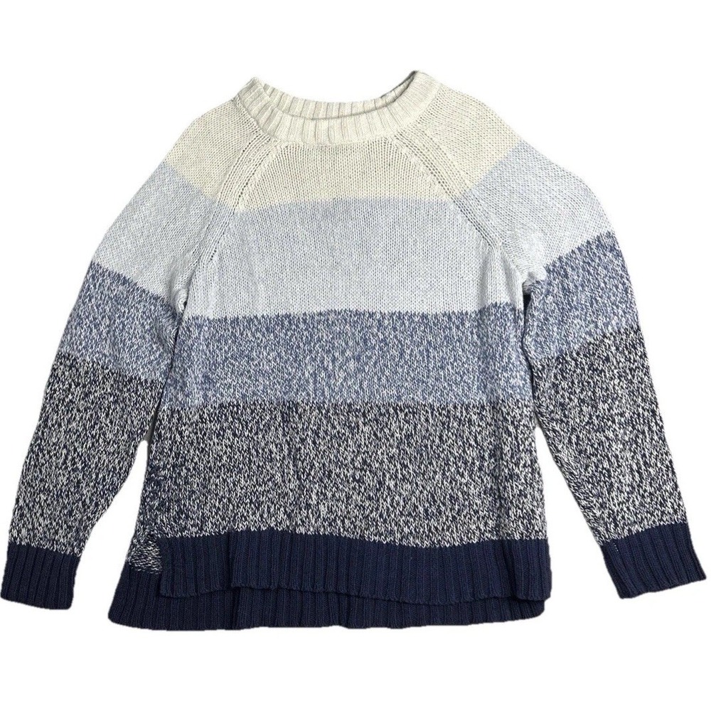 Women's Aerie Blue Multi Striped Ombre Sweater Size XL Warm Comfort Casual(293)
